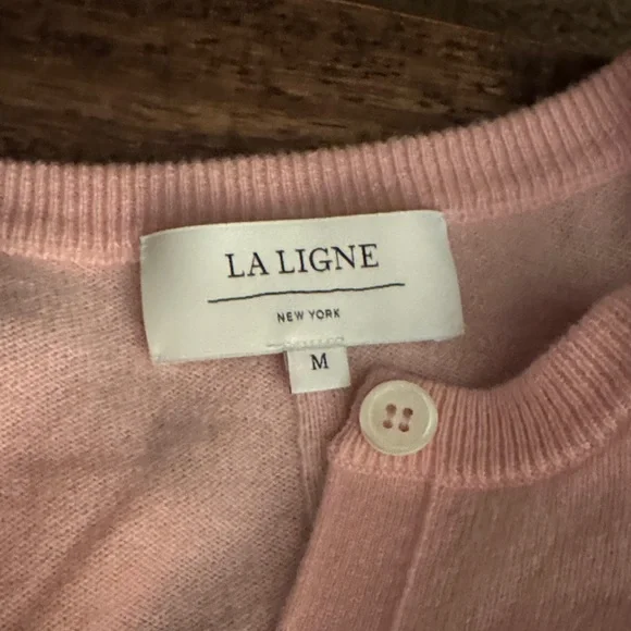 La Ligne Pink Button-Up Cardigan